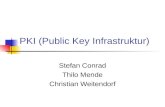PKI (Public Key Infrastruktur) Stefan Conrad Thilo Mende Christian Weitendorf.