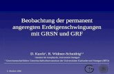 D. Kurrle, R. Widmer-Schnidrig 1 5. Oktober 2006 Beobachtung der permanent angeregten Erdeigenschwingungen mit GRSN und GRF D. Kurrle 1, R. Widmer-Schnidrig.