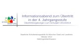 Informationsabend zum Übertritt in der 4. Jahrgangsstufe Übertrittsregelungen zum Schuljahr 2013/2014 Staatliche Schulberatungsstelle für München Stadt.