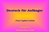 Deutsch für Anfänger Chapter 4 Accusative Case Frau Caplan-Carbin.