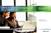 Höhere IT-Effizienz bei Microsoft mit Virtual Server 2005 Veröffentlicht: September 2005.