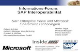 TM Microsoft SAP Competence Center Microsoft Deutschland GmbH mssapcc@microsoft.com Informations-Forum: SAP Interoperabilität SAP Enterprise Portal und.