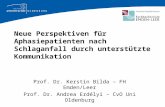 Neue Perspektiven für Aphasiepatienten nach Schlaganfall durch unterstützte Kommunikation Prof. Dr. Kerstin Bilda – FH Emden/Leer Prof. Dr. Andrea Erdélyi.