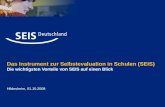 Das Instrument zur Selbstevaluation in Schulen (SEIS) Die wichtigsten Vorteile von SEIS auf einen Blick Hildesheim, 01.10.2008.