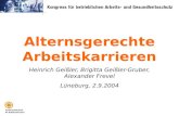 Alternsgerechte Arbeitskarrieren Heinrich Geißler, Brigitta Geißler-Gruber, Alexander Frevel Lüneburg, 2.9.2004.