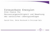 Erneuerbare Energien Eine Chance für Ressourcengerechtigkeit und Bewahrung der natürlichen Lebensgrundlagen Gerold Kier, Dörte Bernhardt & Christoph Bals.