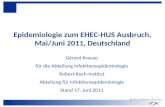 Epidemiologie zum EHEC-HUS Ausbruch, Mai/Juni 2011, Deutschland Gérard Krause für die Abteilung Infektionsepidemiologie Robert Koch-Institut Abteilung.