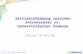 Zeitverschiebung zwischen intravasaler vs. interstitieller Glukose Göttingen, 19. März 2011 Dr. rer. nat. habil. Andreas Thomas.