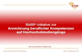 Abschlussmeeting ECTS Chemiearbeiter Berlin, 28.September 2006 BMBF-Initiative zur Anrechnung beruflicher Kompetenzen auf Hochschulstudiengänge Wissenschaftliche.