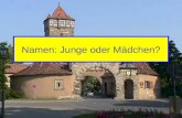 Namen: Junge oder Mädchen?. Decide if the following German names are names for boys or for girls. Consult your list if necessary.