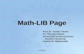 IuK 2003 Math-LIB Page Prof. Dr. Günter Törner Dr. Thorsten Bahne Universität Duisburg-Essen - Standort Duisburg - Institut für Mathematik.