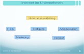 Internet im Unternehmen Unternehmensleitung F & E Marketing Fertigung Verkauf Administration Internet und BWL 1 (c) Prof. Dr. Tilo Hildebrandt.