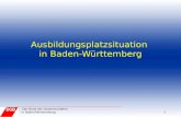 1 Der Bund der Gewerkschaften in Baden-Württemberg Ausbildungsplatzsituation in Baden-Württemberg.