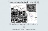 Weltwirtschaftskrise 1929 Ursachen – Verlauf – Reaktionen in den USA und Deutschland.