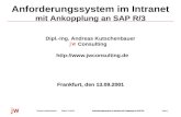 Seite 1Datum 13.09.01Andreas KutschenbauerAnforderungssystem im Intranet mit Kopplung an SAP R/3 jw Anforderungssystem im Intranet mit Ankopplung an SAP.
