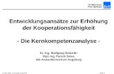 Seite 1© iwb 2001 Grunwald, Rudorfer Entwicklungsansätze zur Erhöhung der Kooperationsfähigkeit - Die Kernkompetenzanalyse - Dr.-Ing. Wolfgang Rudorfer.