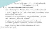Berg-Schlosser : VL : Vergleichende Politikwissenschaft 9. 12. Typologien politischer Systeme Ziel : Ordnung von Wissen, Reduktion von Komplexität 2 Arten