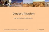 Desertifikation Ein globales Umweltrisiko Seminarkurspräsentation von Hannah Kappis 9. Juli 2007.