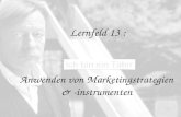 Lernfeld 13 : Anwenden von Marketingstrategien & -instrumenten.