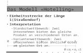Das Modell «Hotelling» Einheitsstrecke der Länge 1(Straßendorf) Interpretation –Standortwettbewerb: Zwei Unternehmen bieten das gleiche Produkt an verschiedenen.