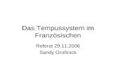 Das Tempussystem im Französischen Referat 29.11.2006 Sandy Großnick.