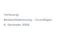 Vorlesung: Bestandsbetreuung – Grundlagen 8. Semester 2006.