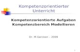 Kompetenzorientierter Unterricht Kompetenzorientierte Aufgaben Kompetenzbereich Modellieren Dr. M.Gercken – 2009 1.