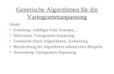 Genetische Algorithmen für die Variogrammanpassung Inhalt: Einleitung: zufälliges Feld, Isotropie,... Motivation: Variogramm-Anpassung Genetische (Such-)Algorithmen: