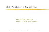 TU Dresden - Institut f¼r Politikwissenschaft - Prof. Dr. Werner J. Patzelt BM Politische Systeme Politikfeldanalyse (engl. policy analysis)