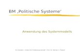 TU Dresden - Institut für Politikwissenschaft - Prof. Dr. Werner J. Patzelt BM Politische Systeme Anwendung des Systemmodells.