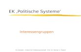 TU Dresden - Institut für Politikwissenschaft - Prof. Dr. Werner J. Patzelt EK Politische Systeme Interessengruppen.