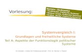 TU Dresden - Institut für Politikwissenschaft - Prof. Dr. Werner J. Patzelt Vorlesung: Systemvergleich I: Grundlagen und freiheitliche Systeme Teil A: