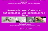 Seminar 04.545: Einführung in die Evolutionspsychologie der Sexualität WS 07/08 Dozenten: Wolfgang Berner, Dietrich Klusmann Neuronale Korrelate von mütterlicher.