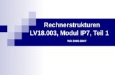 Rechnerstrukturen LV18.003, Modul IP7, Teil 1 WS 2006-2007.