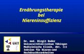 Dr. med. Birgit Bader Universitätsklinikum Tübingen Medizinische Klinik, Abt. III Sektion für Nieren-und Hochdruckkrankheiten Ernährungstherapie bei Niereninsuffizienz.