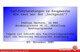 Präsentation Uni Oldenburg, aha, 03.11.05 1 Tarifverhandlungen im Baugewerbe Wie raus aus der Sackgasse? Andreas Harnack, IG BAU Bundesvorstand VB II,