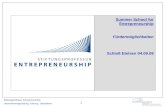 Stiftungsprofessur Entrepreneurship Unternehmensgründung, -führung, -übernahme 1 Summer School for Entrepreneurship Fördermöglichkeiten Schloß Etelsen
