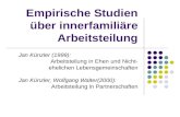 Empirische Studien über innerfamiliäre Arbeitsteilung Jan Künzler (1999): Arbeitsteilung in Ehen und Nicht- ehelichen Lebensgemeinschaften Jan Künzler,