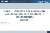 06/2006 1 Neue Aspekte der Zulassung von Japanern zum Studium in Deutschland / assist Miyuki Oyama 28. September 2006.