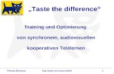 Thomas Bliesener Taste the difference Training und Optimierung von synchronem, audiovisuellen kooperativen Telelernen.