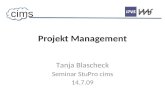 Projekt Management Tanja Blascheck Seminar StuPro cims 14.7.09 cims.