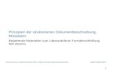 Irena de Reus, Fachhochschule Köln, Institut für Informationswissenschaft Stand: WS2010/11 1 Prinzipien der strukturierten Dokumentbeschreibung, Metadaten.