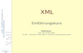 XML Dipl.-Dok. R. Offer FH Köln - Fakultät für Informations- und Kommunikationswissenschaft XML Einführungskurs Referentin: Dipl.-Dok. Rusalka Offer FH.
