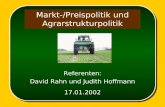 Markt-/Preispolitik und Agrarstrukturpolitik Referenten: David Rahn und Judith Hoffmann 17.01.2002.