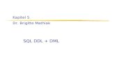 Dr. Brigitte Mathiak Kapitel 5 SQL DDL + DML. Datenbanken für Mathematiker, WS 11/12 Kapitel 5: SQL22 Lernziele Fähigkeit zur praktischen Anwendung von.
