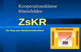 Kooperationsklasse Rheinfelden ZsKR Ein Weg zum Hauptschulabschluss.