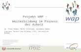 Projekt WAP - Weiterbildung im Prozess der Arbeit Dr. Peter Röben, Meike Schnitger, Waldemar Bauer Institut Technik und Bildung (ITB), Universität Bremen.