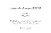 Intonationsforschnung am IPDS Kiel Modul H2 8.12.2008 Ein Blick in verschiedene Vorträge von Klaus Kohler und darüber hinaus. Benno Peters.