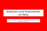 Arbeiten und Publizieren im Netz Berufsschule 4 / Neues Qualitätsmanagement (NQS) Schuljahr 2008/09.