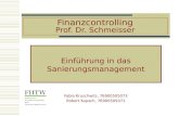 Finanzcontrolling Prof. Dr. Schmeisser Einführung in das Sanierungsmanagement Fabia Kruschwitz, 76900505073 Robert Kupsch, 76900505071.